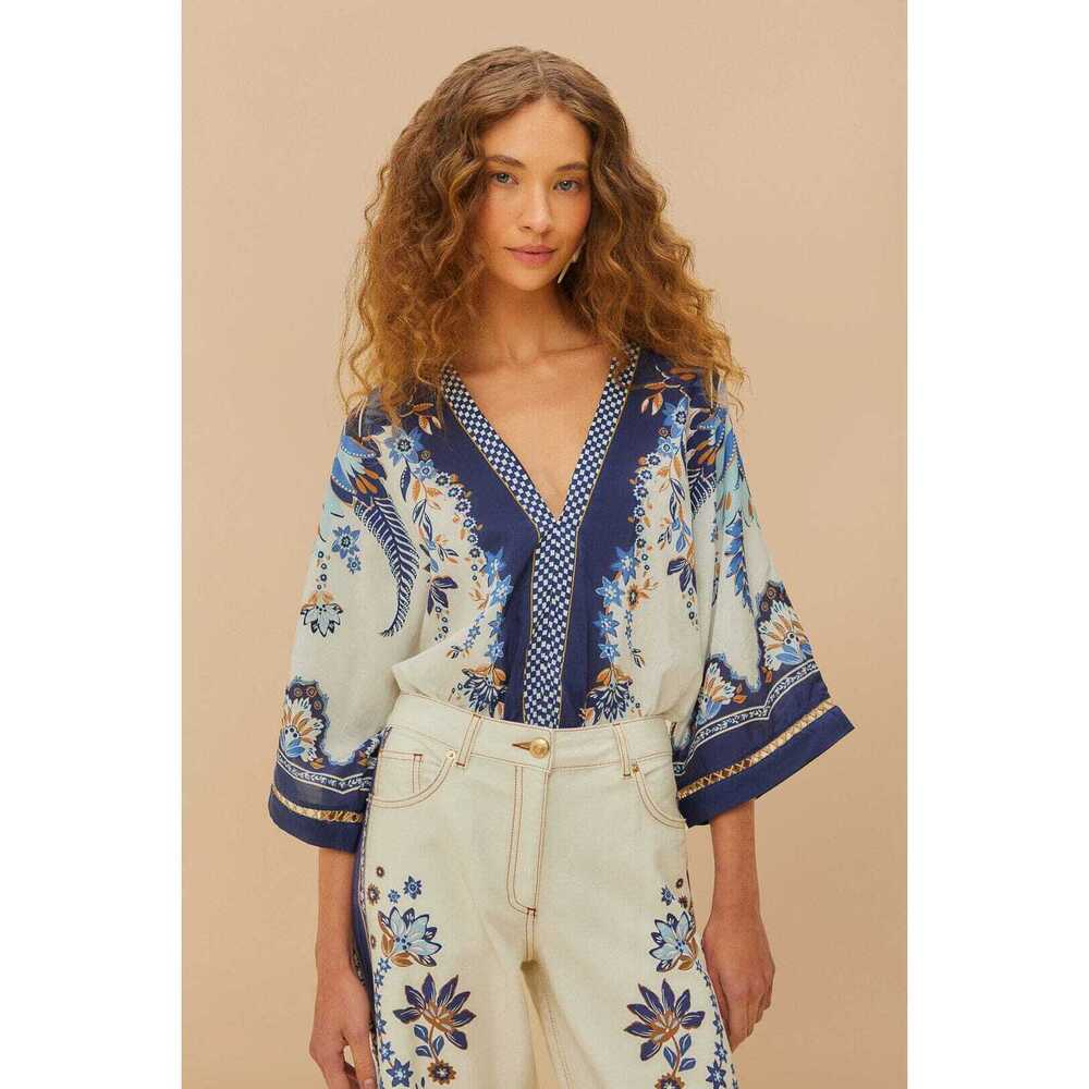 Off-White Ana Tapestry Kimono Bodysuit - Picture 1 of 5